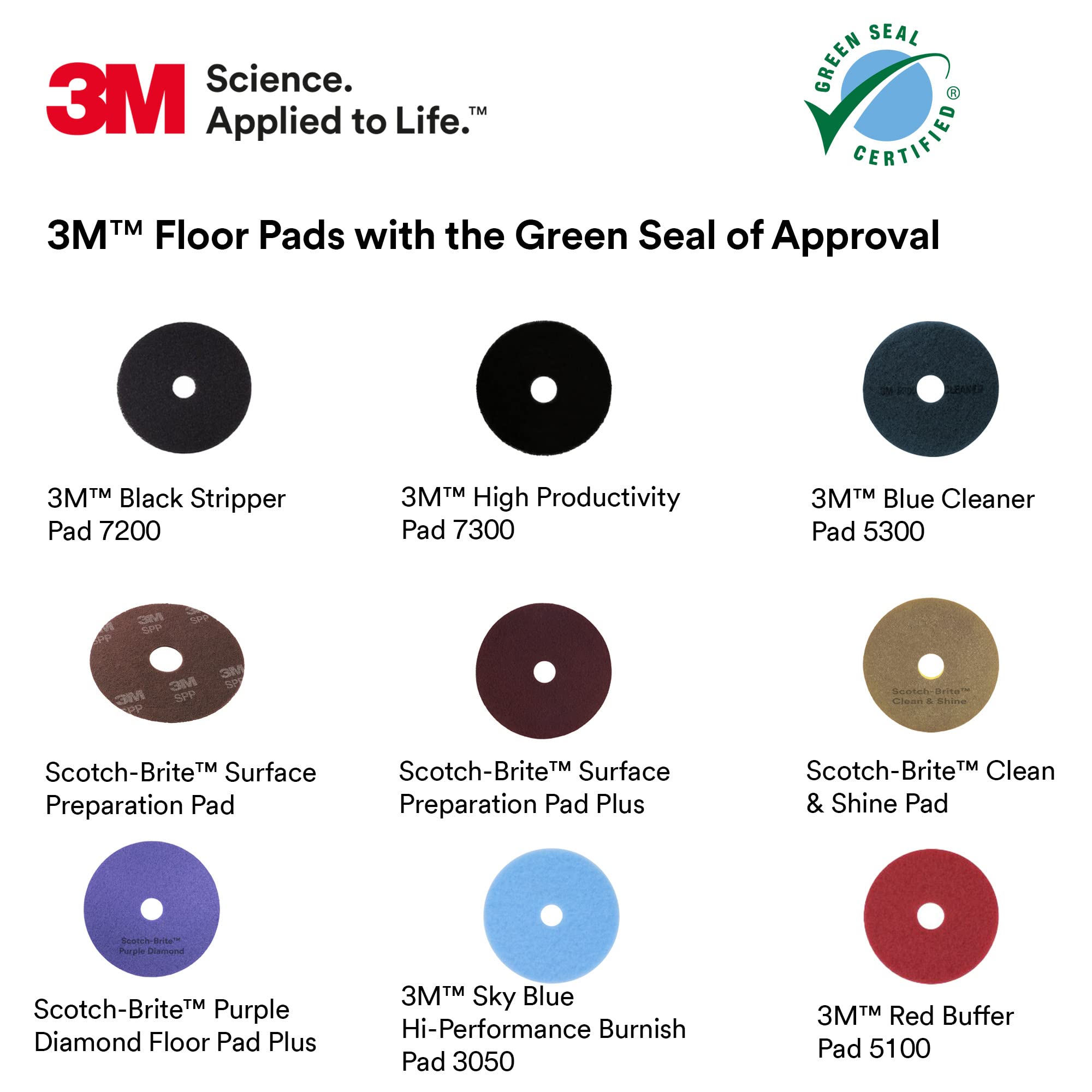 3M pads stacked case of five for inventory and value