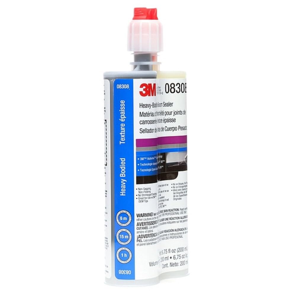 3M front view of black 08308 cartridge showing label for easy identification and fast application