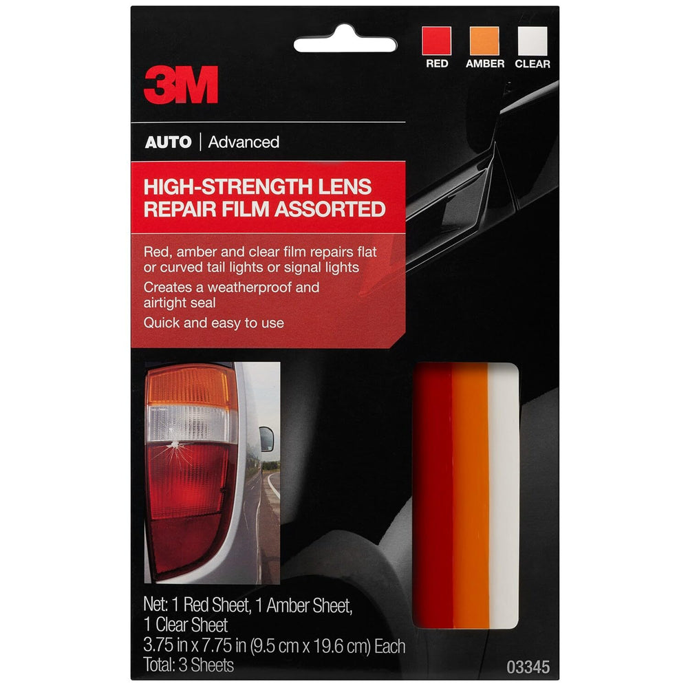 3M front packaging showing lens repair film and benefits