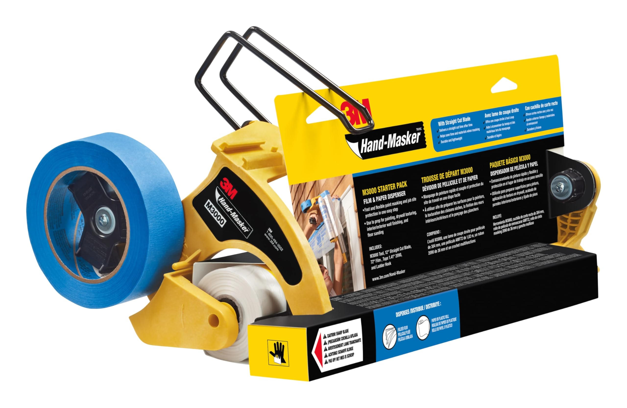 3M hand-masker loaded film detail illustrating smooth feed and labor savings