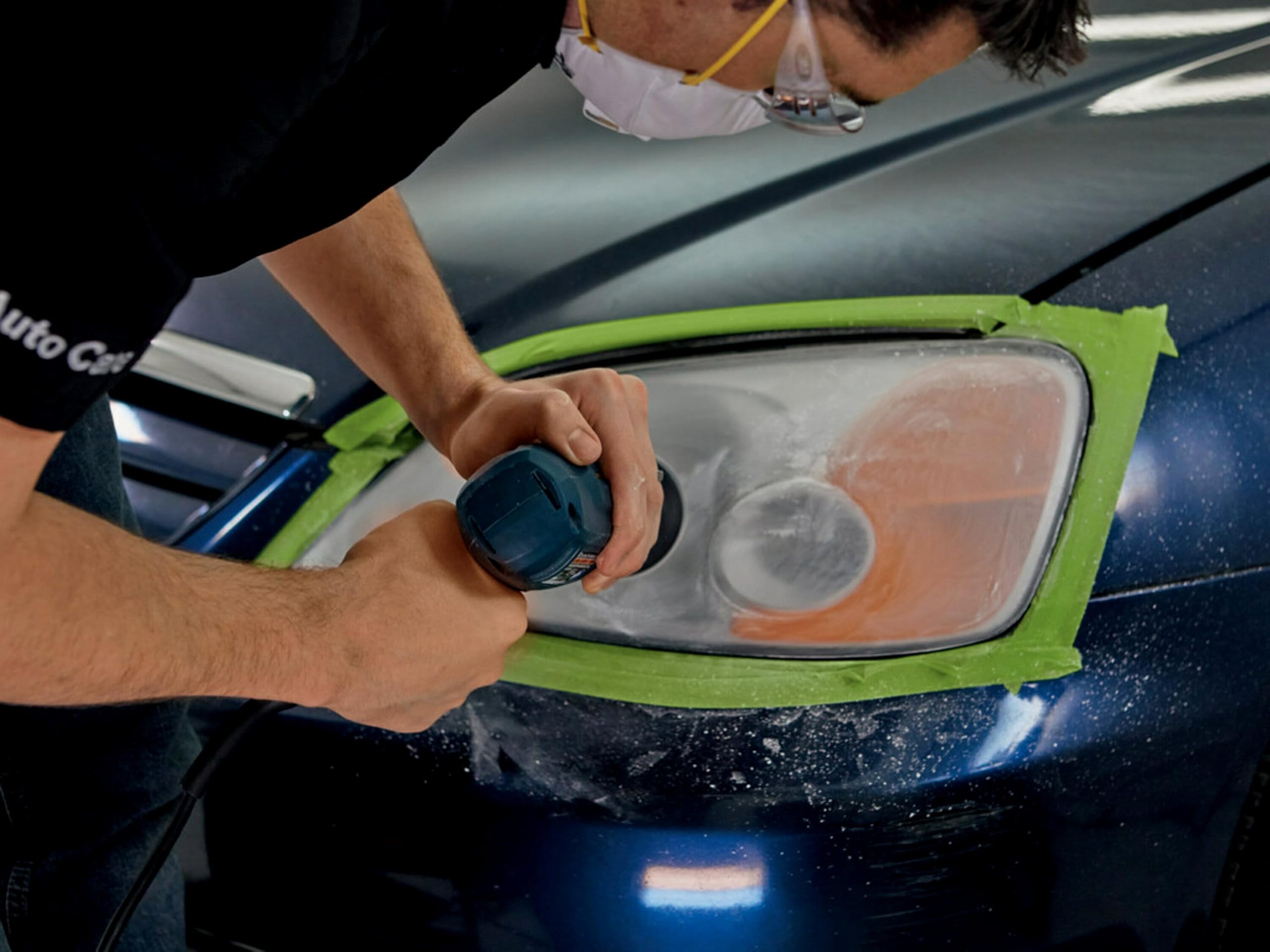 3M kit in use with household drill demonstrating faster, even restoration