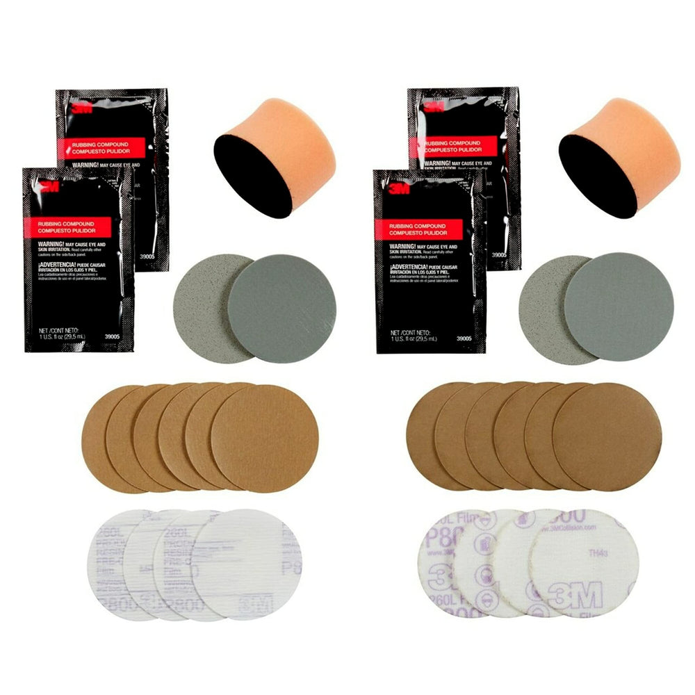 3M front packaging showing two medium-duty kits and contents benefit: clear lenses