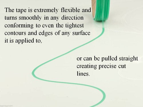 3M knifeless tape beside ruler showing narrow 3.5mm width benefit