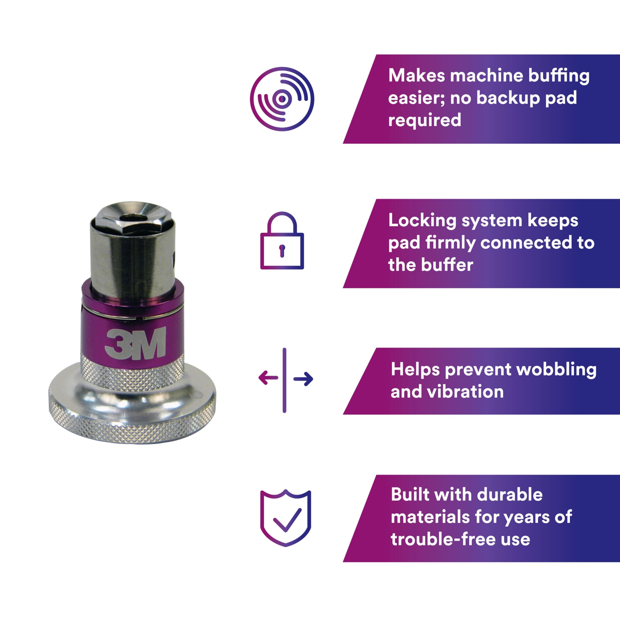 3M adaptor in workshop use illustrating efficient pad changes and saves time