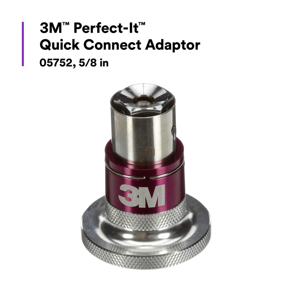 3M adaptor mounted on rotary polisher demonstrating easy attachment