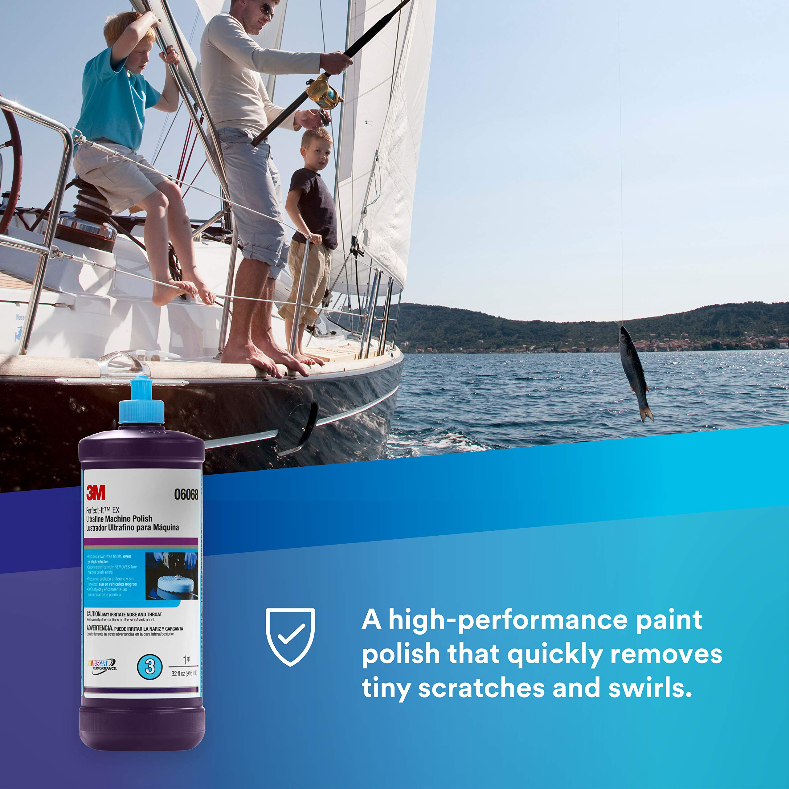3M Perfect-It being poured from bottle showing easy dispensing and control