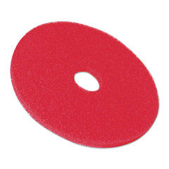 3M red buffer pad 5100 in use on rotary machine removing scuffs and enhancing floor shine quickly