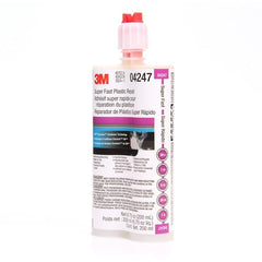 Two static mixing nozzles next to 3M cartridge showing consistent mix and easier application