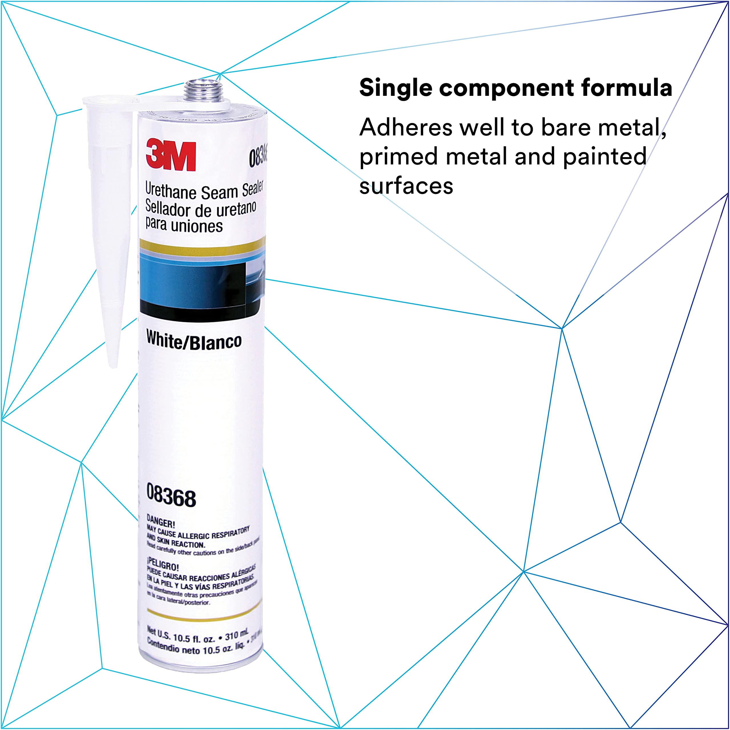 3M urethane seam sealer cartridge nozzle close-up for precise dispensing