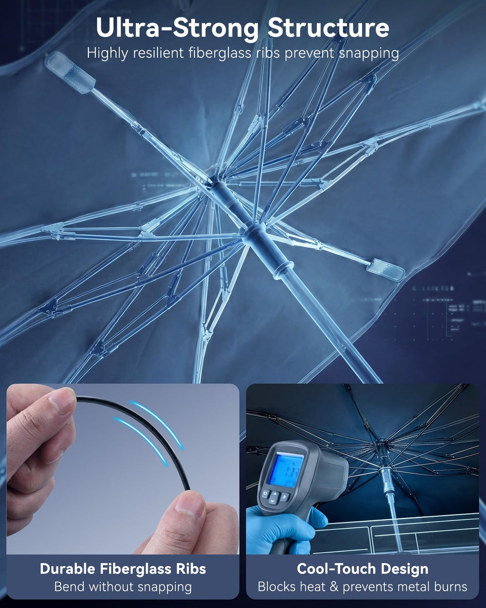 3W installed in car windshield providing full coverage and cooler interior