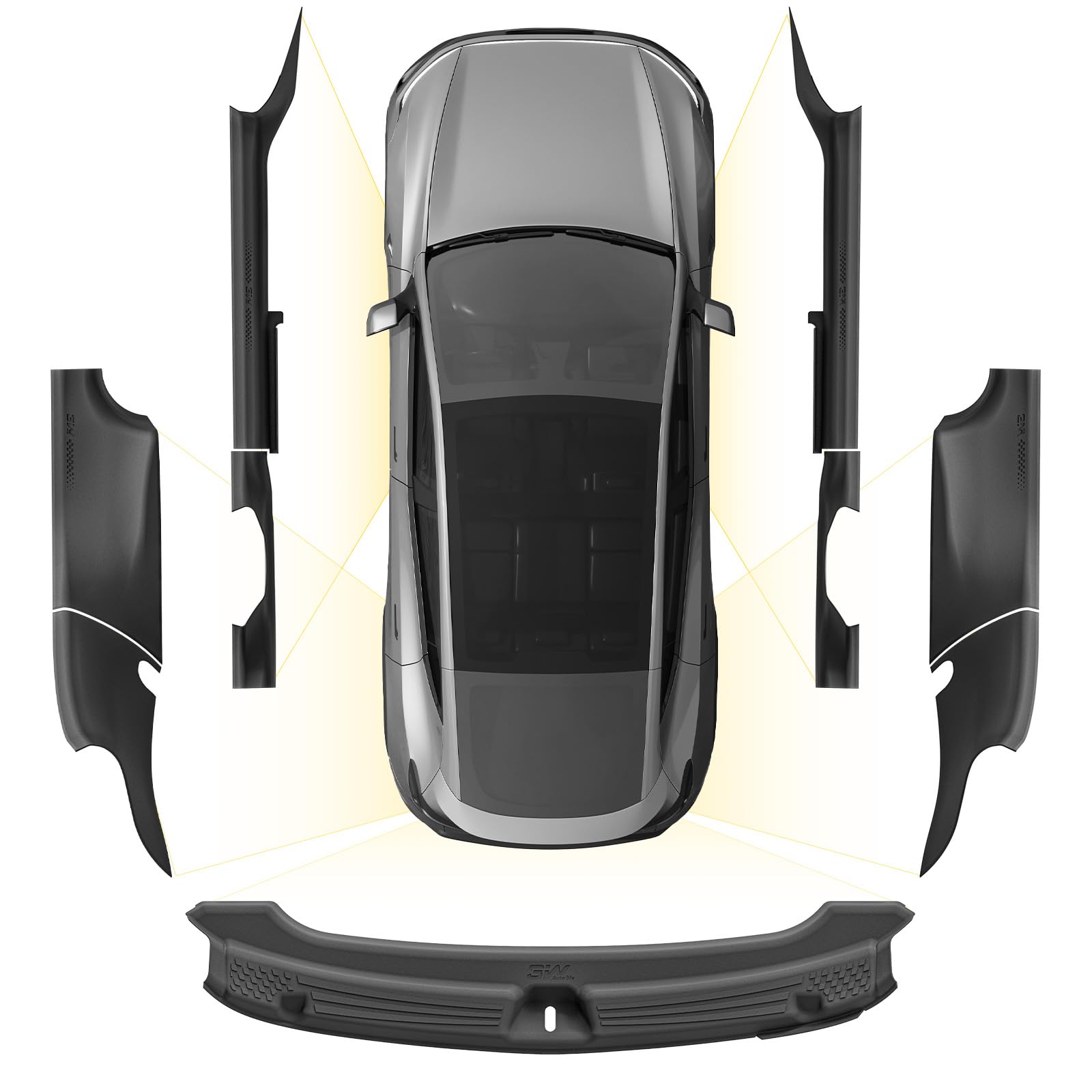 3W front sill plate on Model Y showing secure coverage and protection
