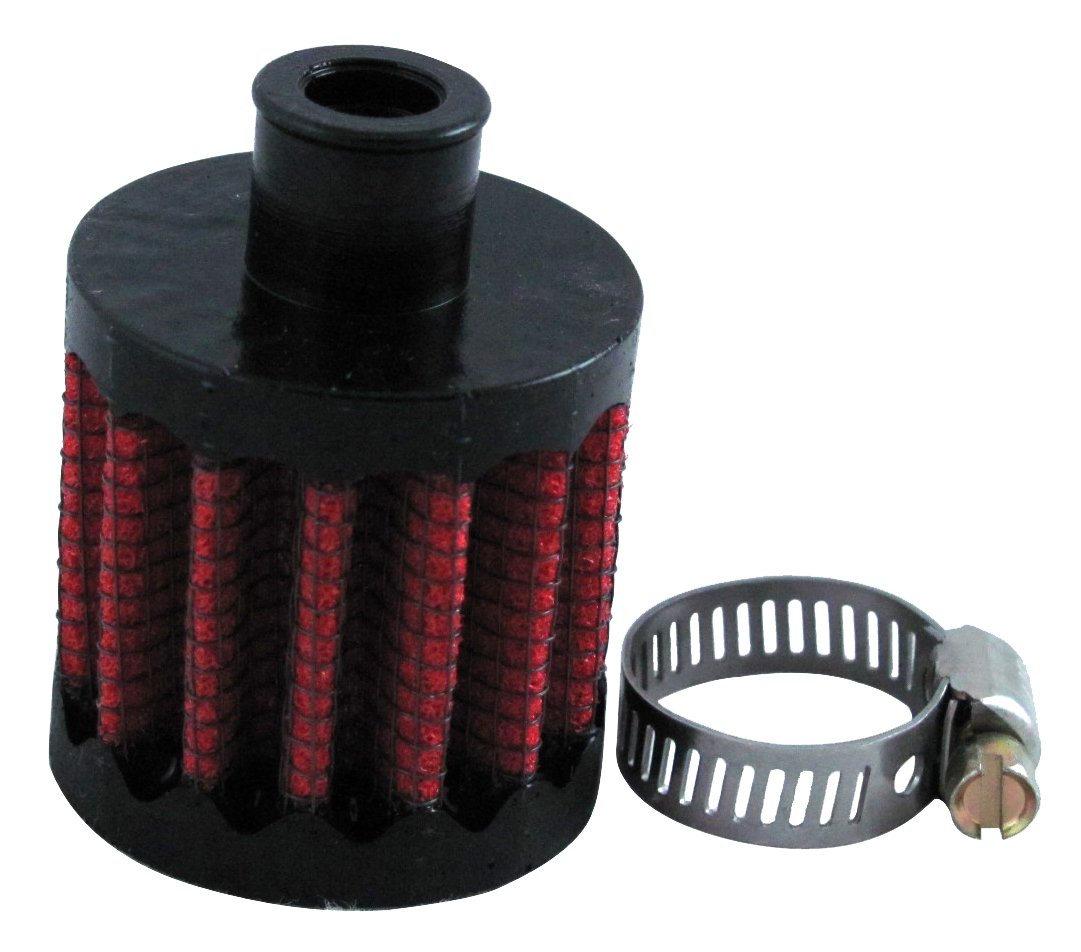 4into1 Uni Filter UP-102 front view showing clamp and foam protecting intake