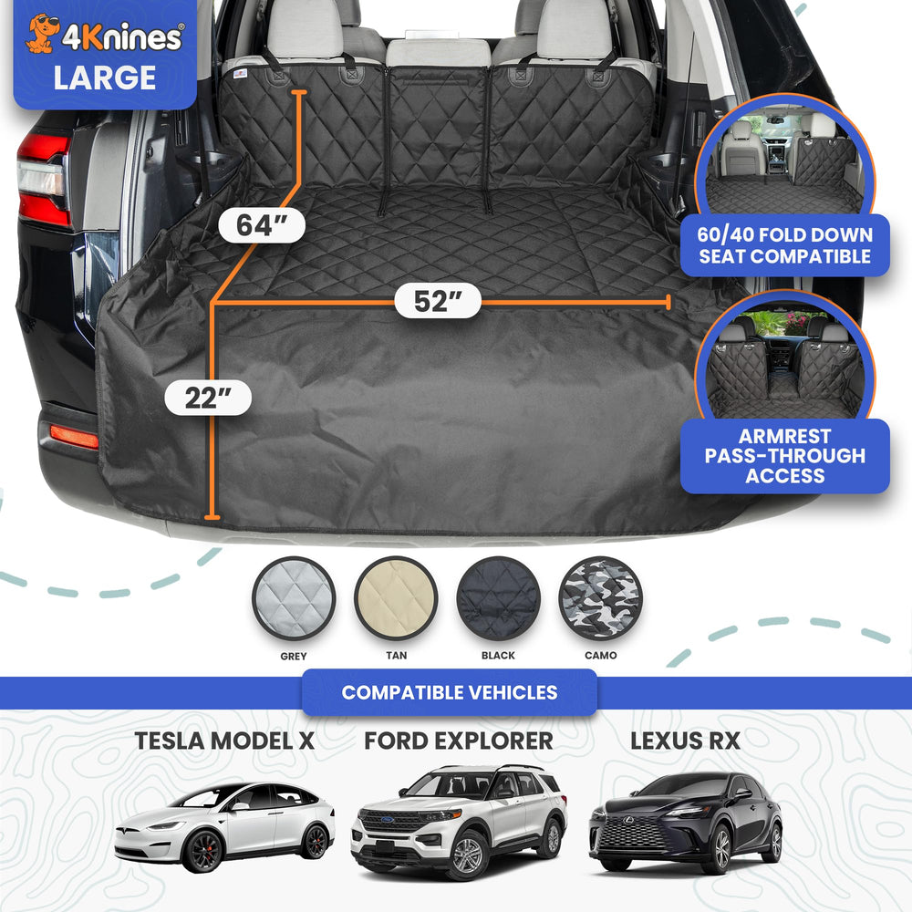 4Knines liner installed with rear seats folded showing easy seat access