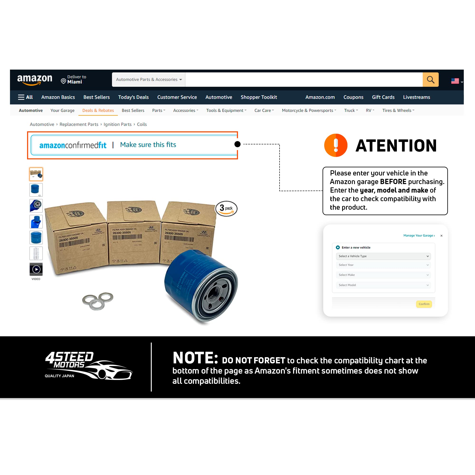 4STEED MOTORS filters and tools in garage showing ready-to-use maintenance kit benefit