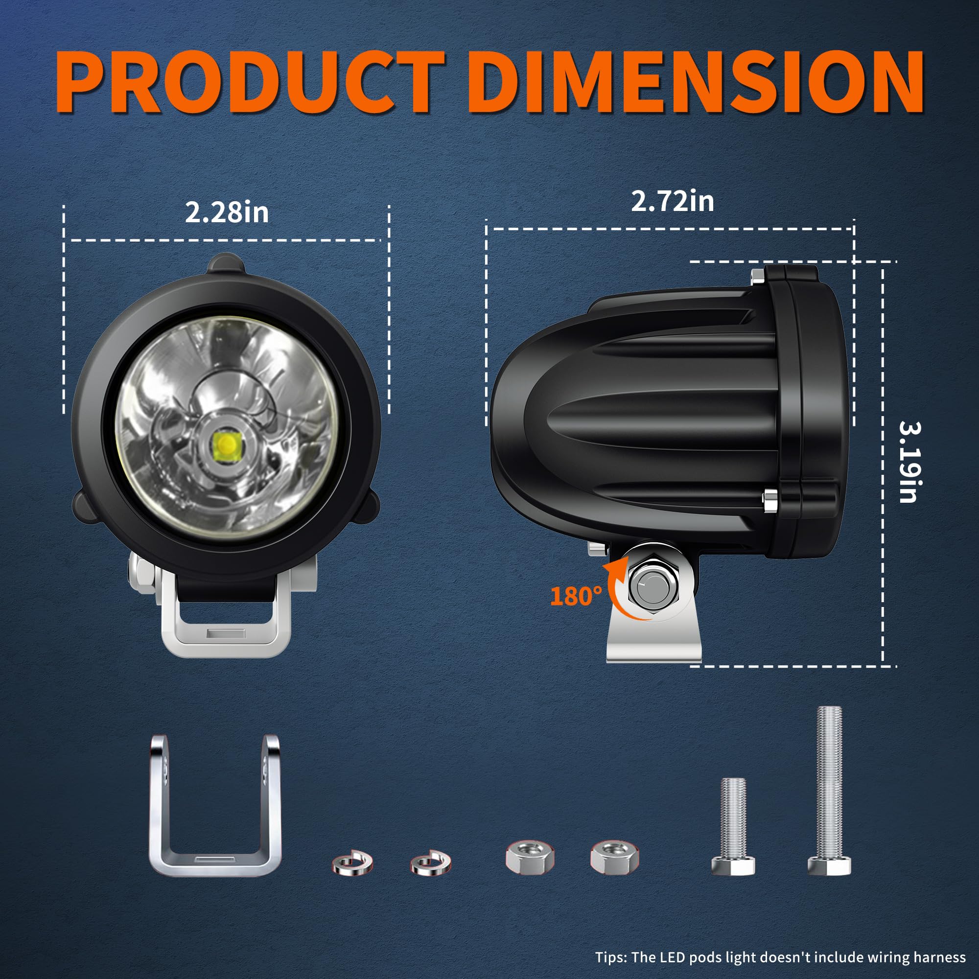 4WDKING stainless steel adjustable bracket mounted demonstrating versatile aiming benefit