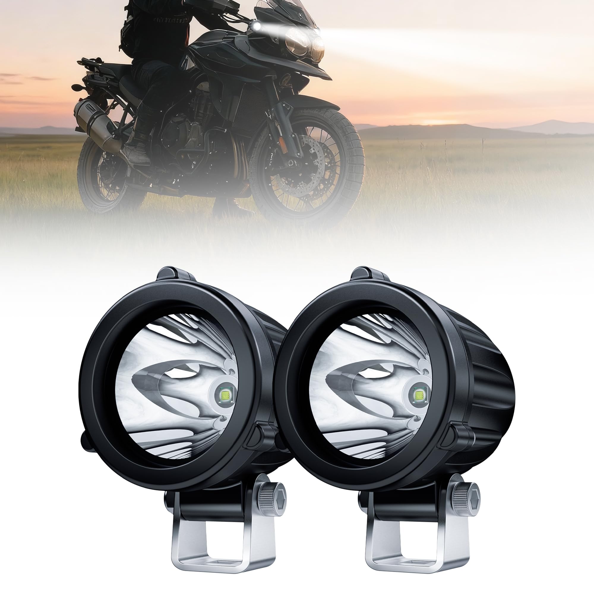 4WDKING front view of 2-inch spot light showing compact durable housing and bright beam