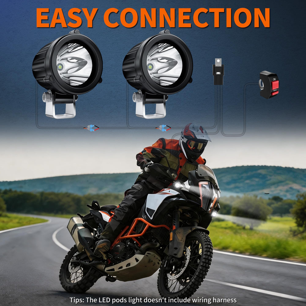 4WDKING size comparison on motorcycle handlebar showing compact fit advantage