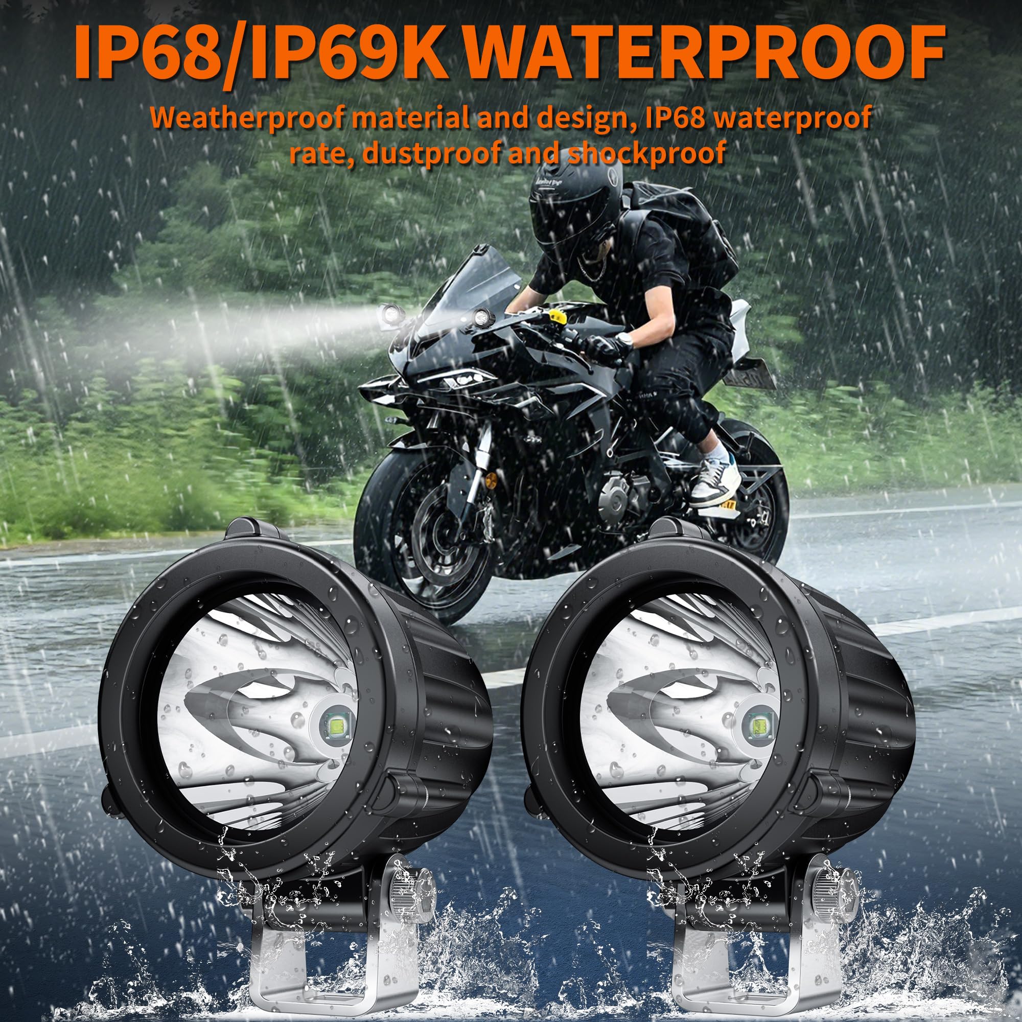 4WDKING waterproof testing shot illustrating IP68 protection for wet conditions