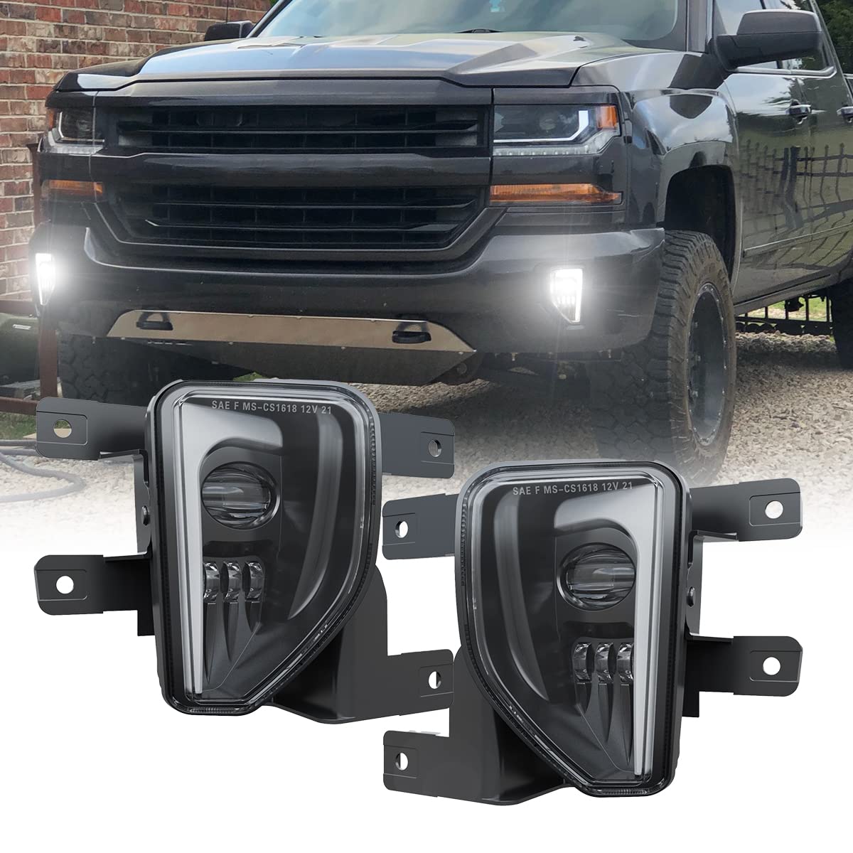 4X4FLSTC front view of fog lights showing clean fit and bright design for improved visibility