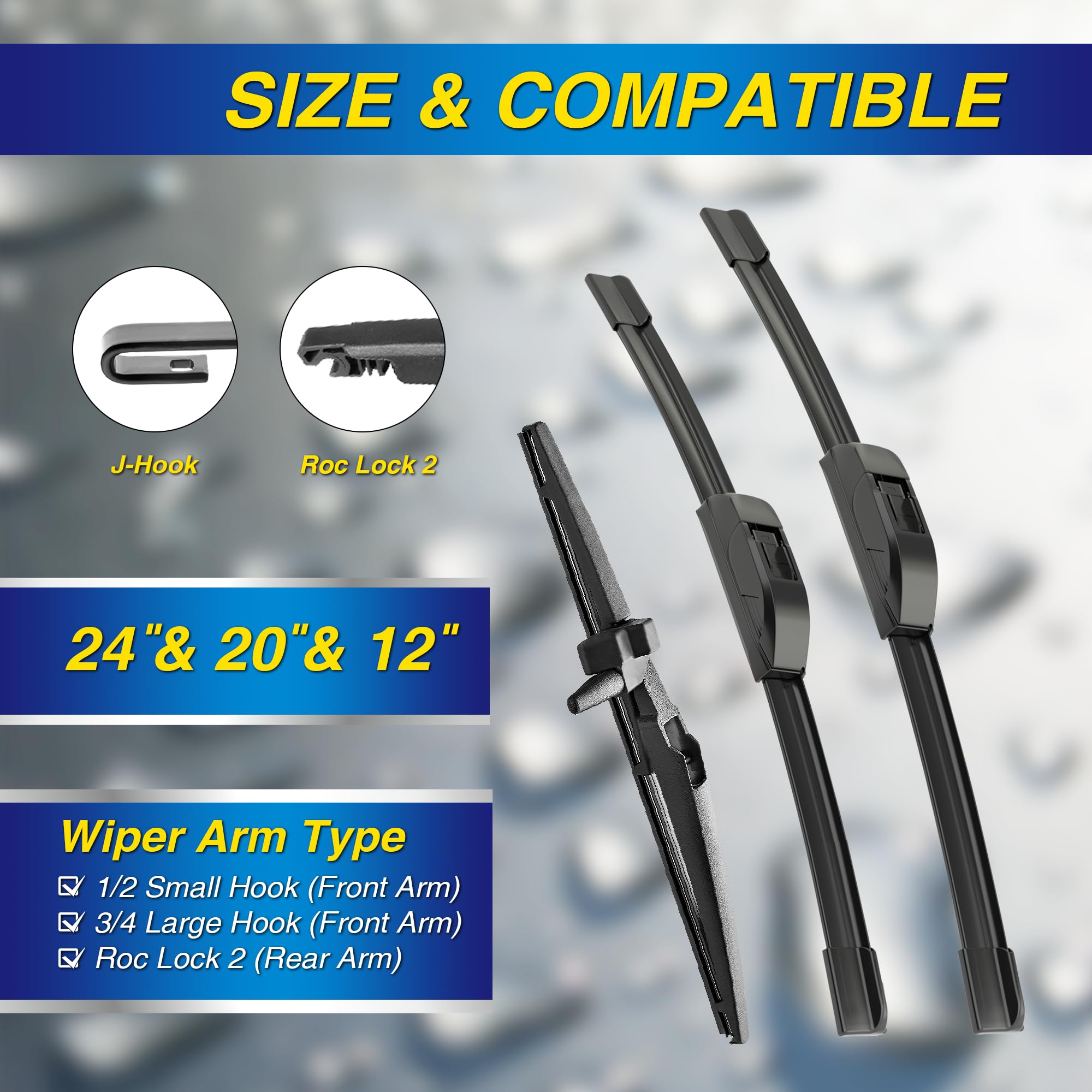 5 PLUS driver 24-inch blade close-up showing fit and clear visibility benefit