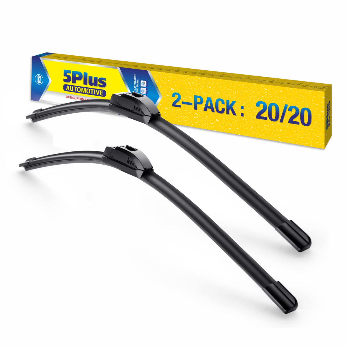 5 PLUS front packaging showing two 20-inch blades, clear fit guidance