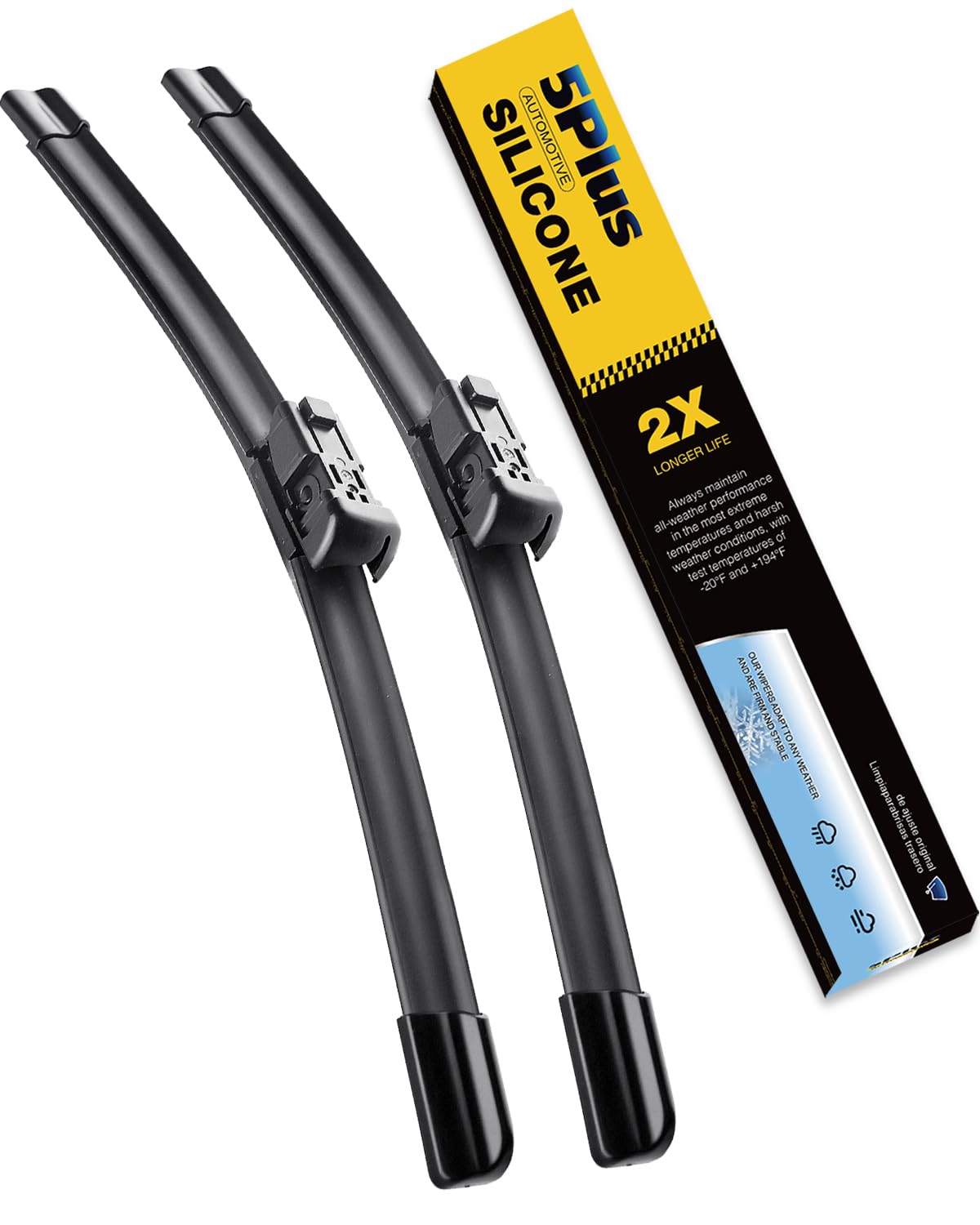 5 PLUS front packaging showing 22 inch pair and quick-fit benefit