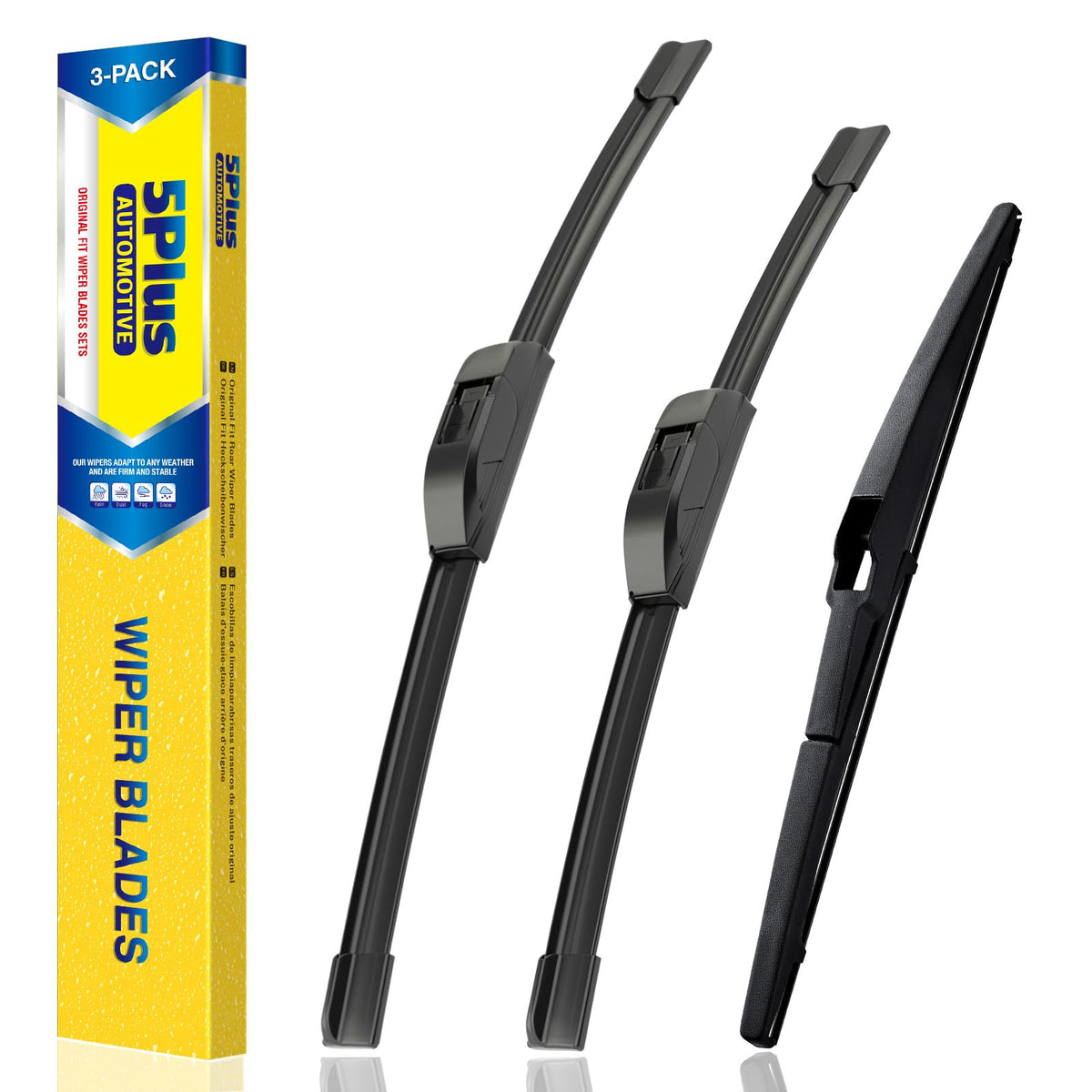 5 PLUS front packaging showing complete blade set and fitment benefit