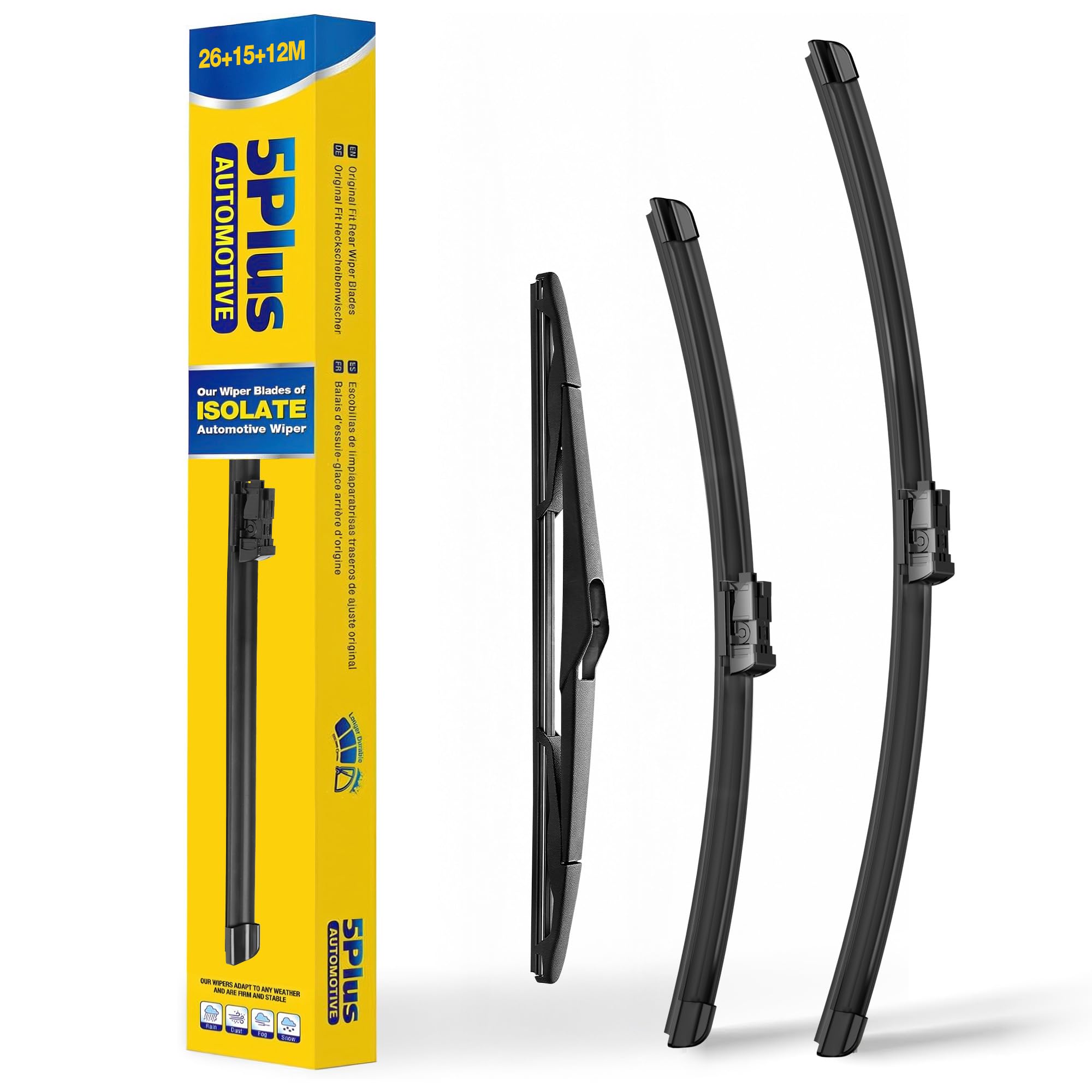5 PLUS front packaging showing full 3-piece kit and benefit of exact fit
