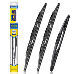 5 PLUS front packaging showing 3-pack wipers and fitment benefits