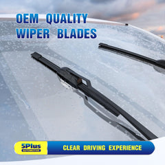 5 PLUS passenger side blade wiping rain for quieter, streak-free view