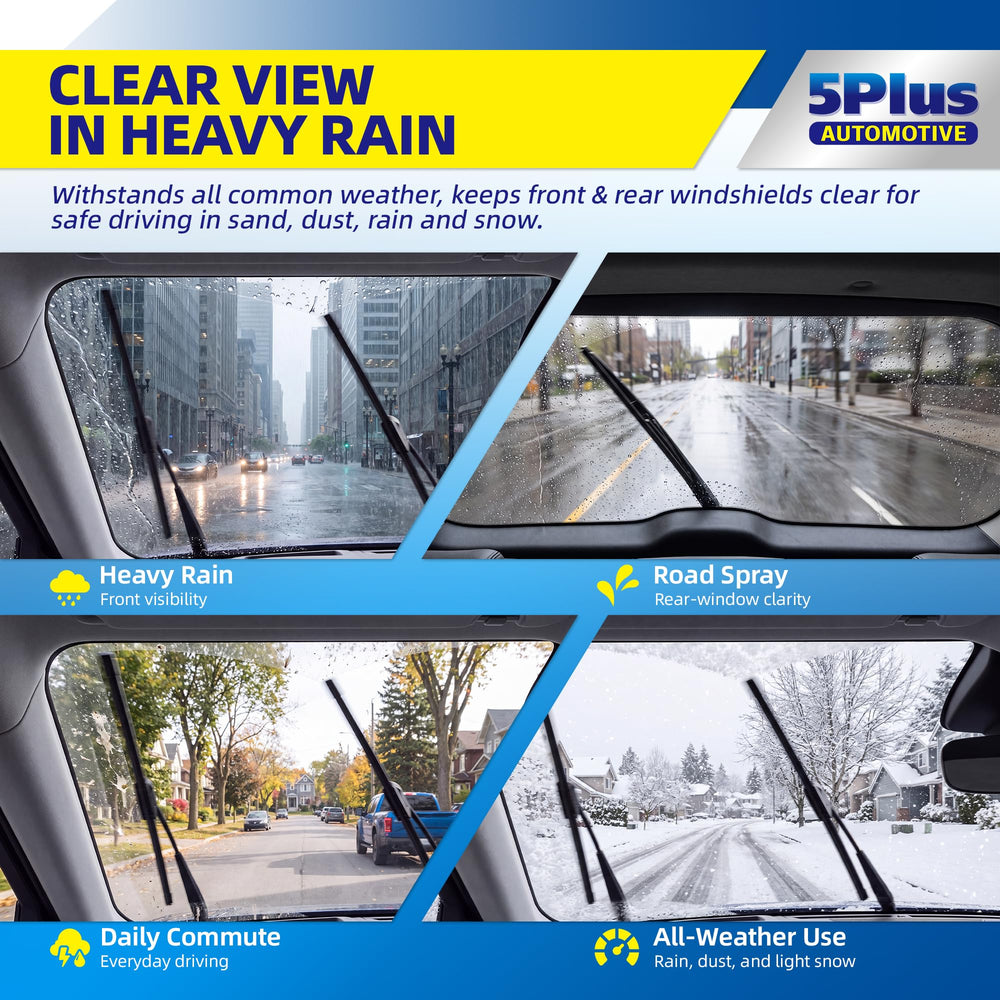 5 PLUS wiper installed on a Toyota Prius V windshield demonstrating proper fit and coverage