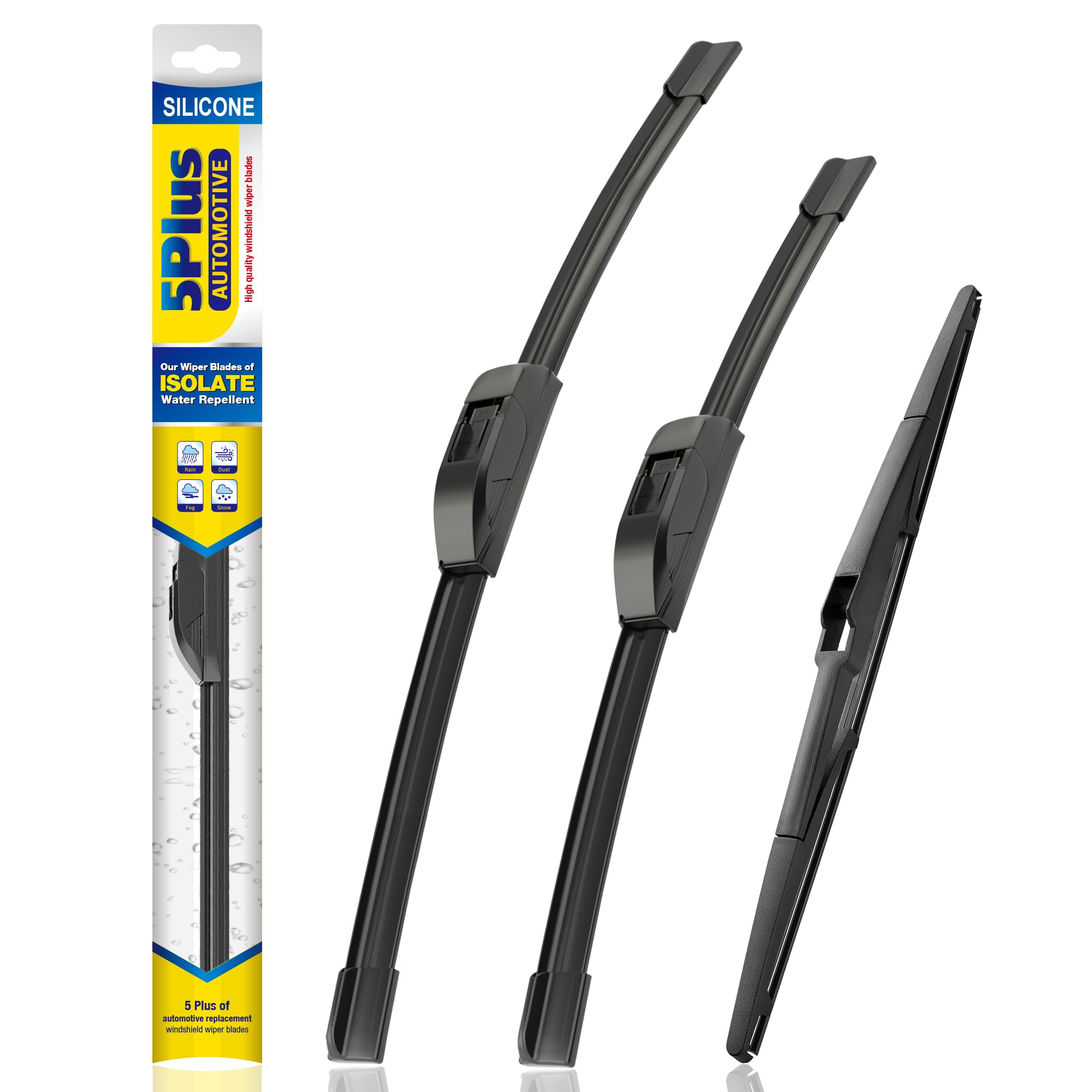 5 PLUS front packaging showing 3-pack and fitment benefits