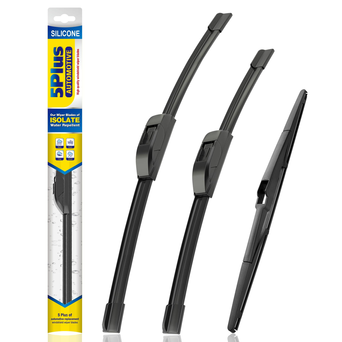 5 PLUS front packaging showing 3-pack and fitment benefits