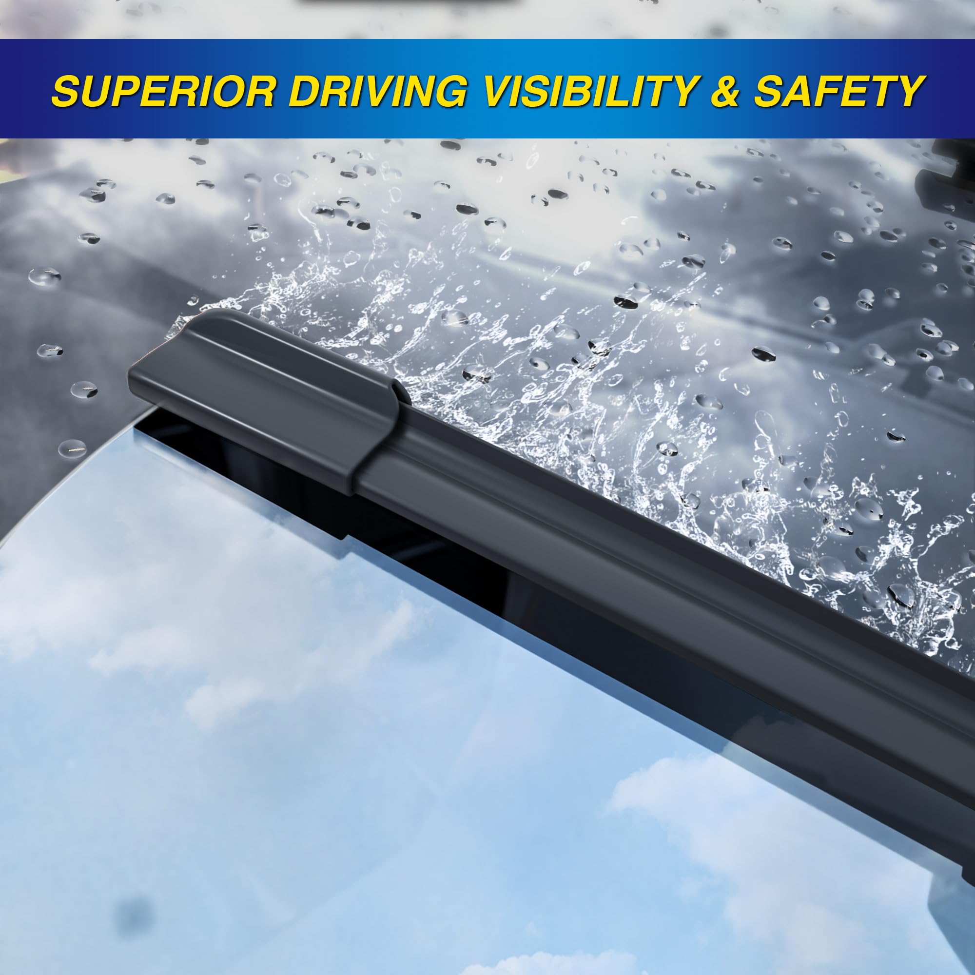 5 PLUS metal backbone and spring strips illustrating firm windshield contact and durability