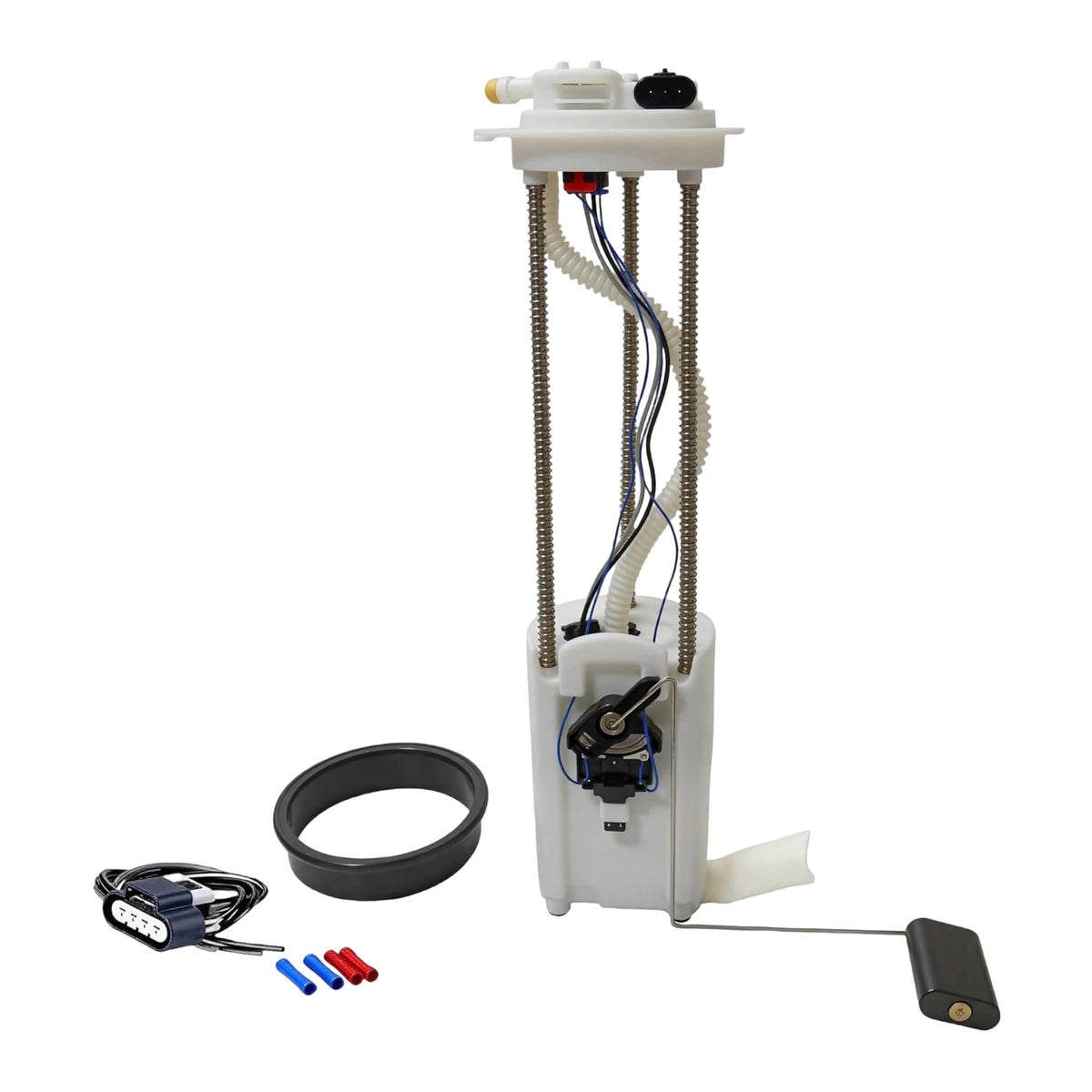 A ABIGAIL front view of fuel pump assembly showing connector and mounting for correct replacement