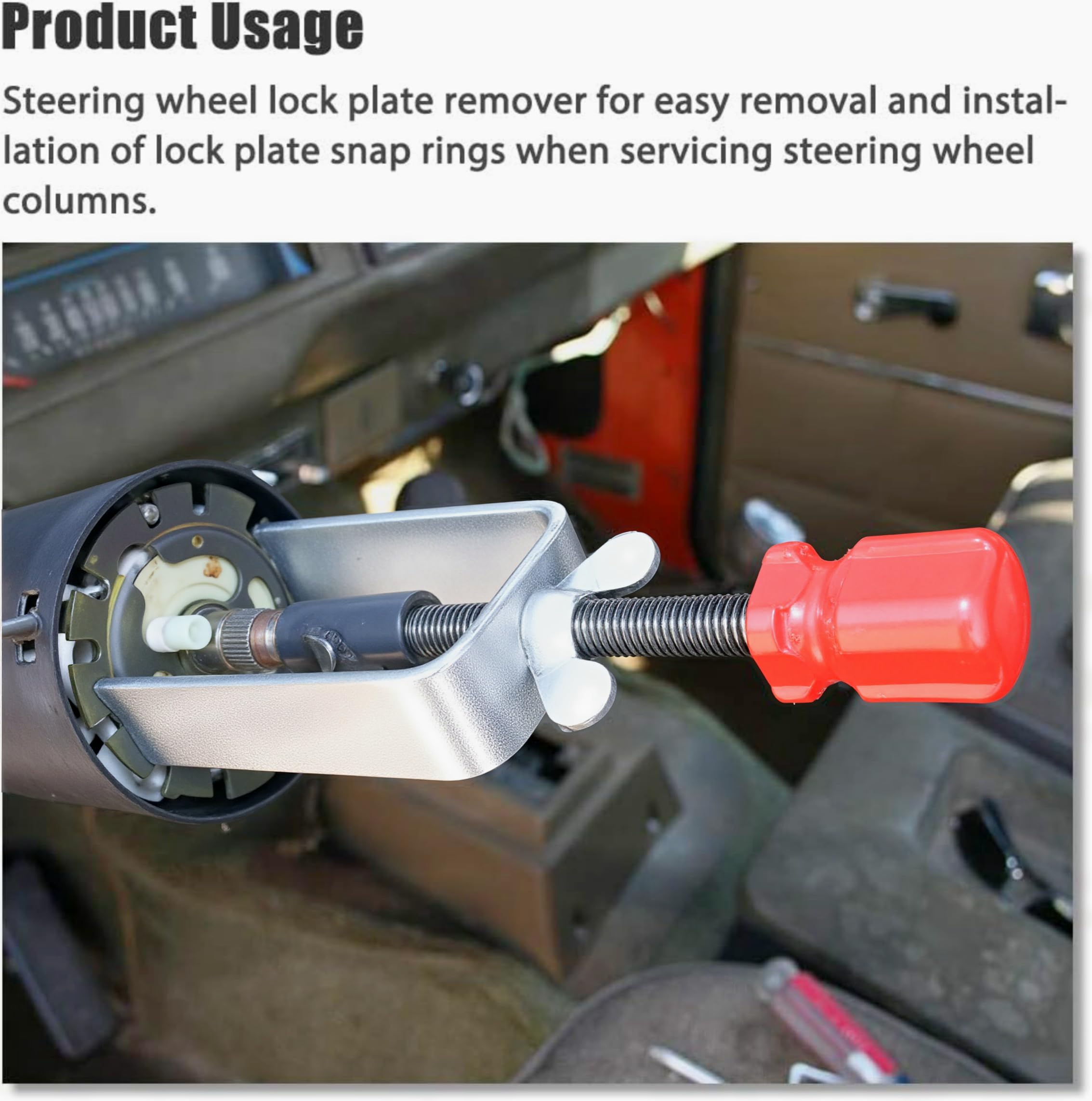 A ABIGAIL tool in use on steering assembly showing safe controlled depressor action