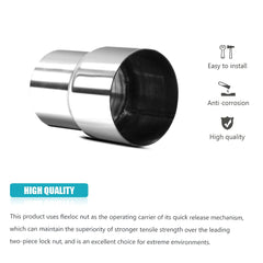 A ABIGAIL side profile showing approximate 4 inch length for secure pipe overlap