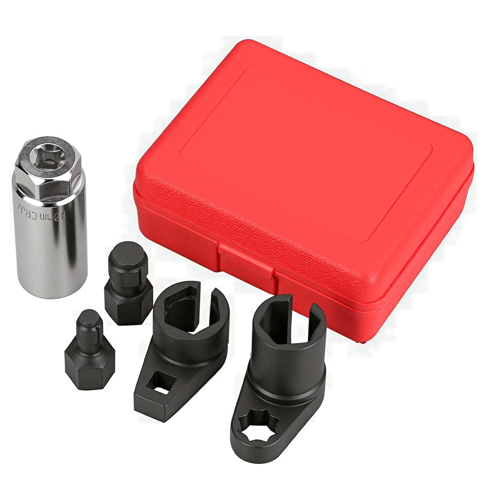 A ABIGAIL sockets next to a 3/8-inch ratchet showing scale and compatibility