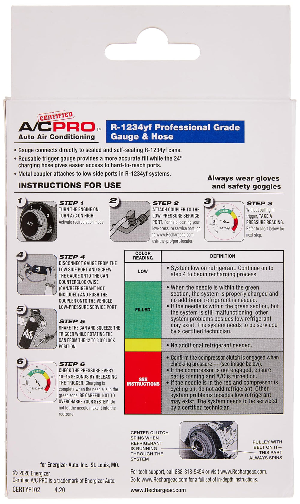 A/C Pro InterDynamics 24-inch hose stretched, reach for hard-to-access ports