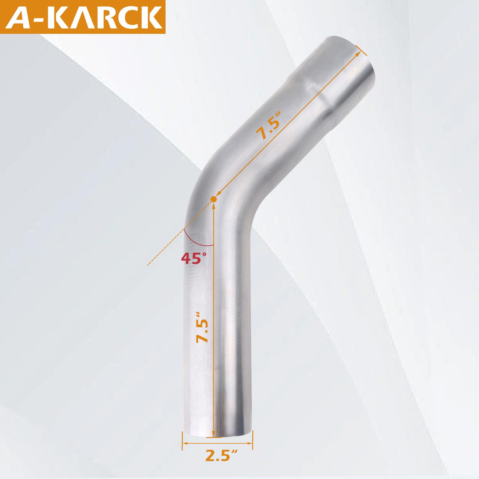 A-KARCK exhaust pipe next to ruler illustrating length and cutting flexibility