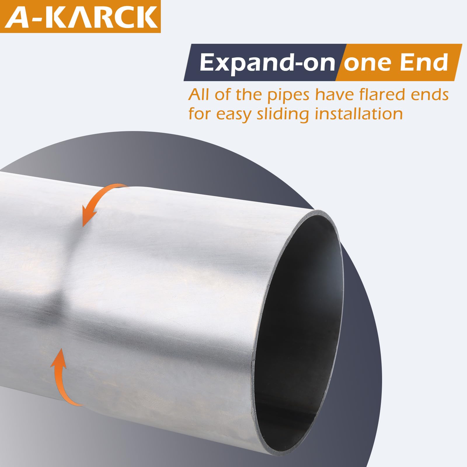 A-KARCK exhaust tube installed under vehicle demonstrating fitment and clearance