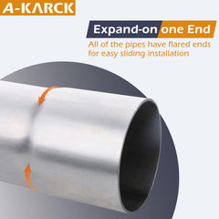 A-KARCK exhaust tube installed under vehicle demonstrating fitment and clearance
