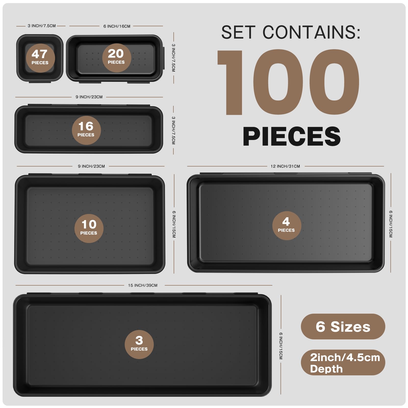 A-LuGei trays arranged with pliers and screwdrivers for quick access