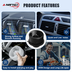 A-NAFTULY fan cage closeup highlighting balanced blades for quiet airflow