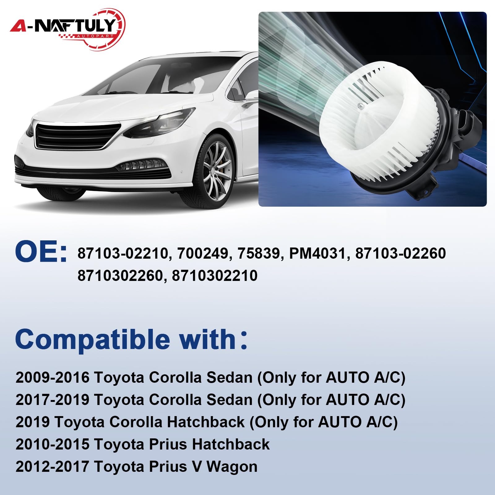 A-NAFTULY motor label detail confirming OE compatibility benefit