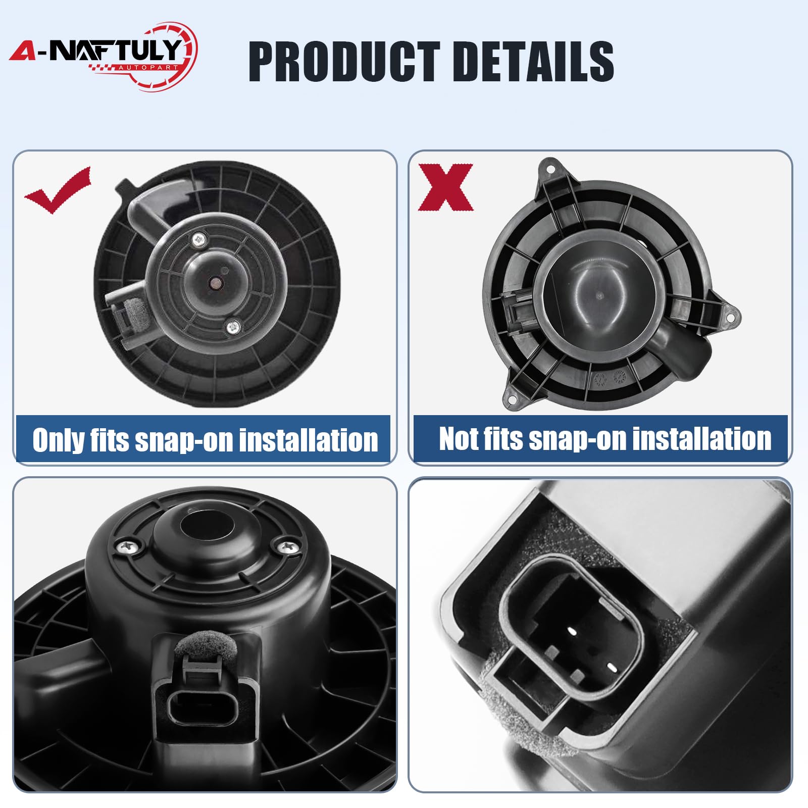 A-NAFTULY wiring connector closeup showing OE-style plug for quick hookup