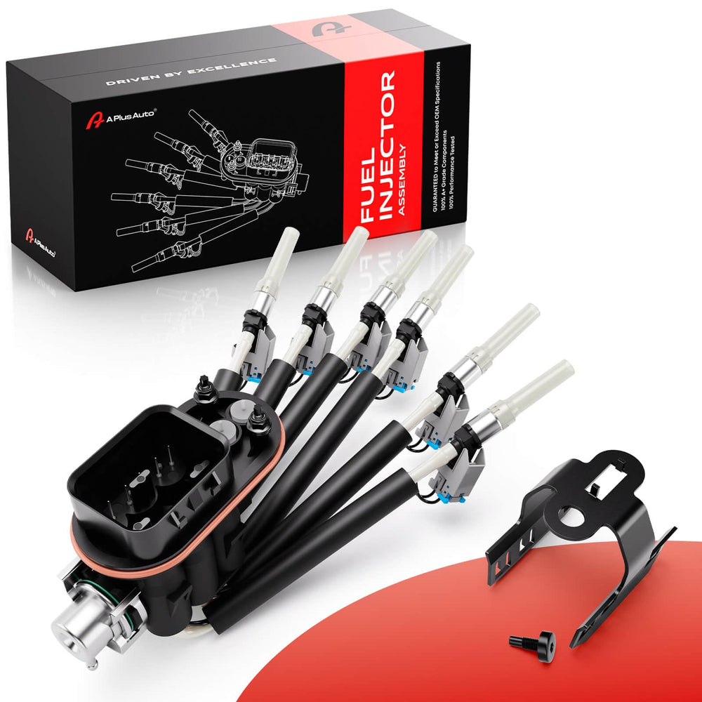 A Plus Auto front packaging showing six injectors and labels for quick identification