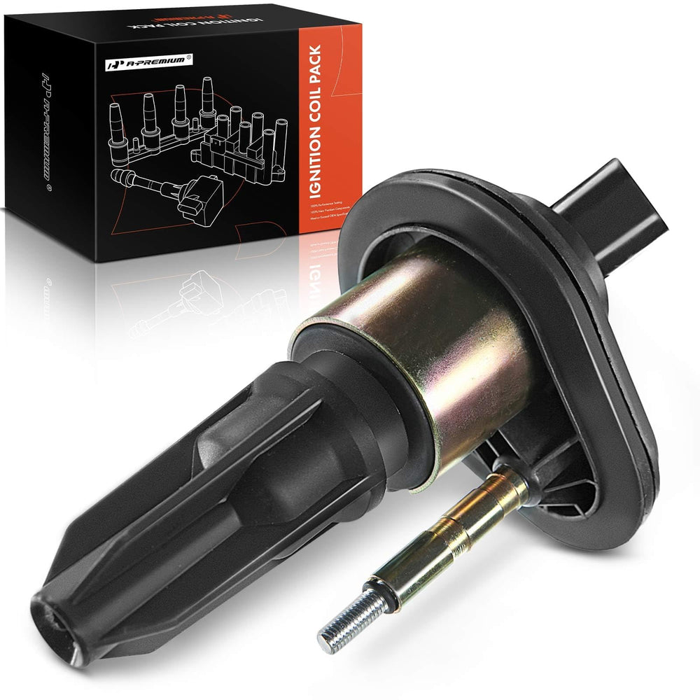 A-Premium front view of ignition coil showing clean direct-fit design and reliability