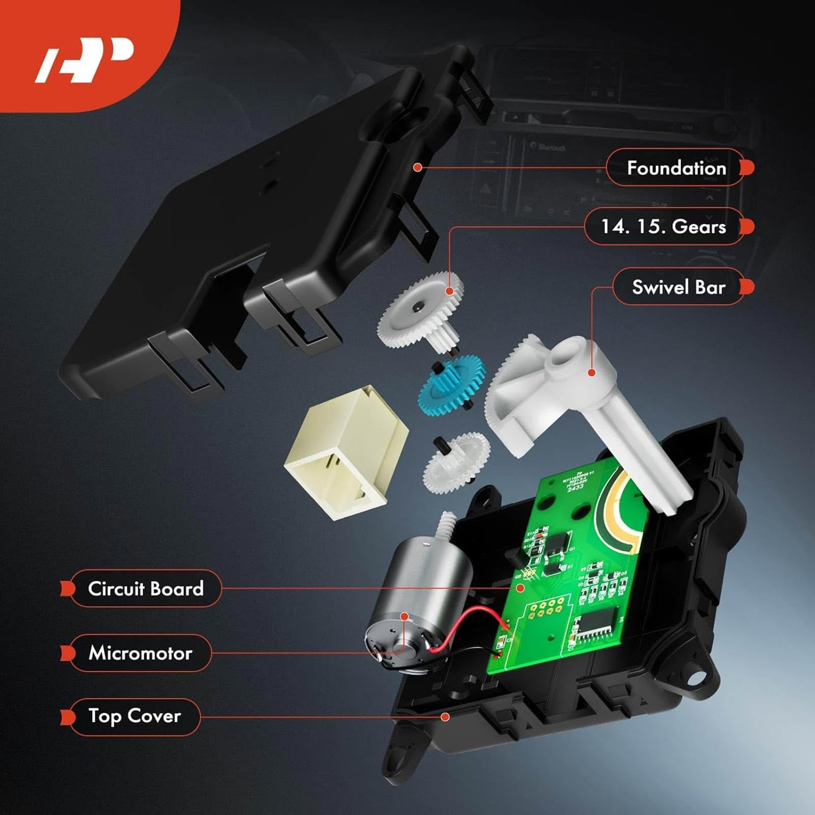 A-Premium actuator internal circuit board closeup showing precise electronics longevity