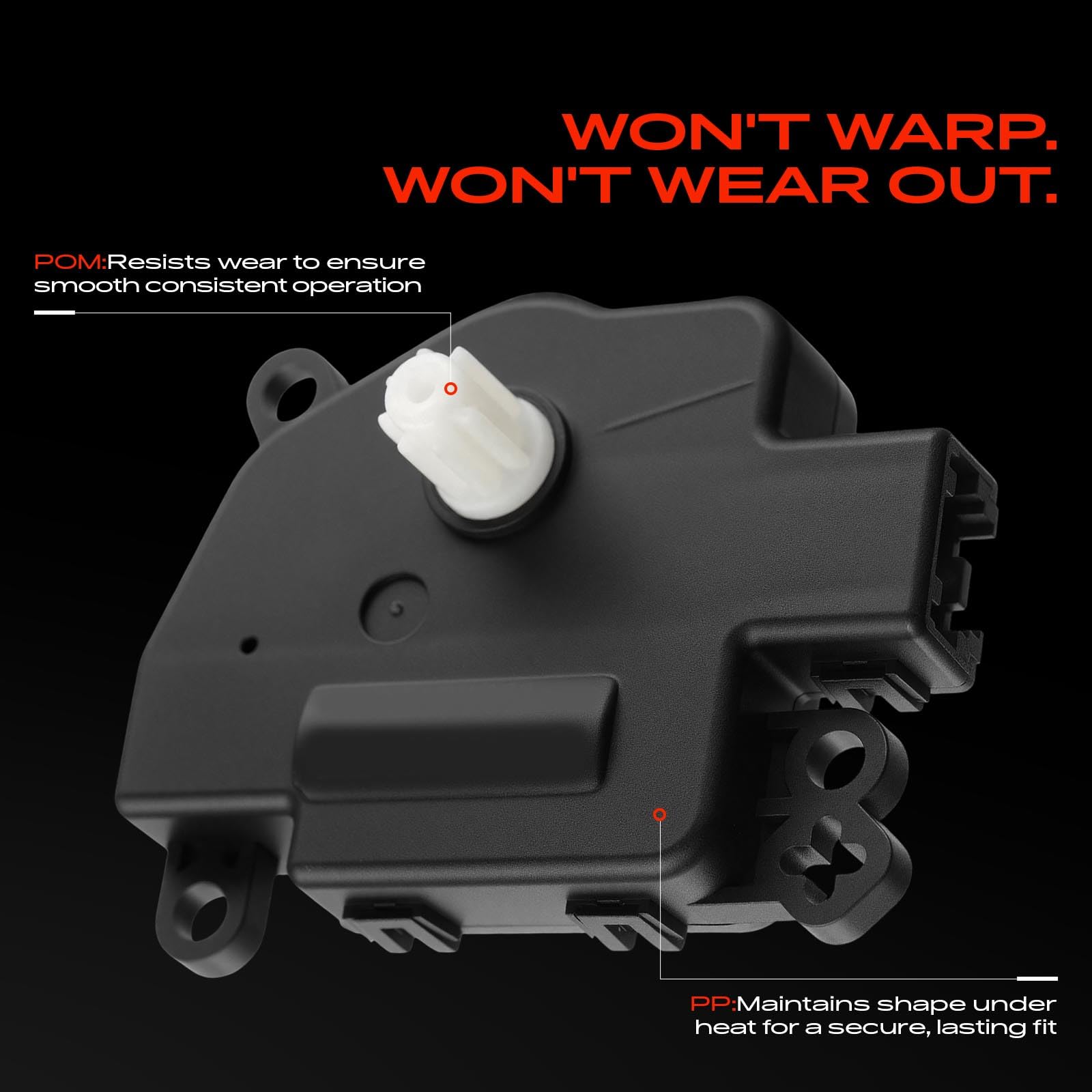 A-Premium actuator mounting point detail highlighting bolt locations for faster install